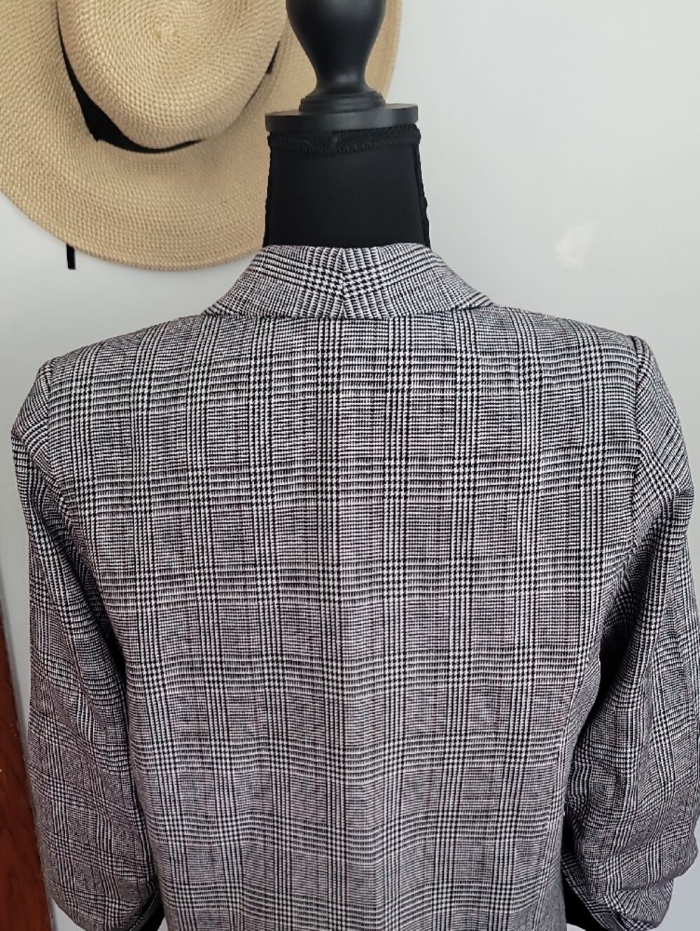 Retro Shinestar Black and White Plaid Open-Front Blazer - Picture 12 of 14